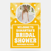 Fête des mariées photo Jaune Sunshine Bienvenue (Recto)