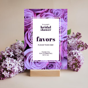Fête des mariées photo Rose violette Faveurs carte