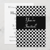 Fête des mariées Pois noirs Invitations personnali (Devant / Derrière)