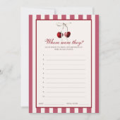 Fête des mariées rayée Cherry Où Étaient-Ils Carte (Devant)