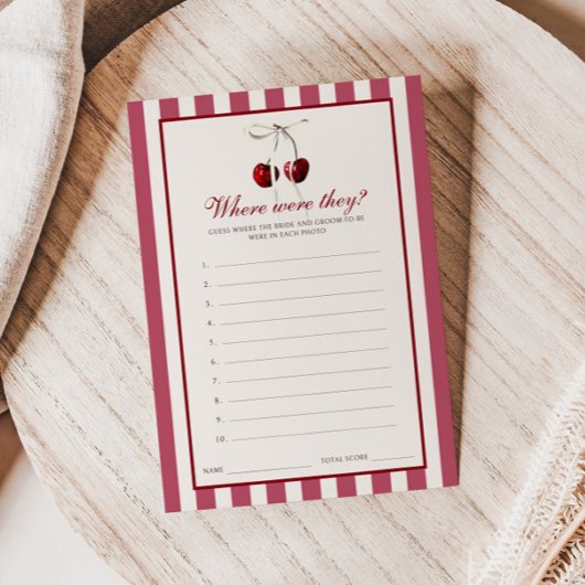 Fête des mariées rayée Cherry Où Étaient-Ils Carte