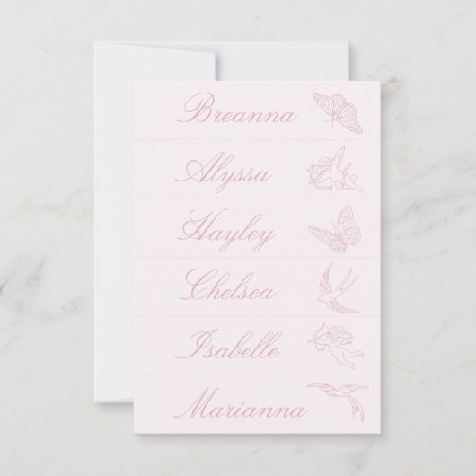 Fête des mariées Réception Nom du client Carte 6 e (Devant)