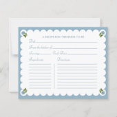 Fête des mariées Recette Carte Dusty Blue Floral (Devant)