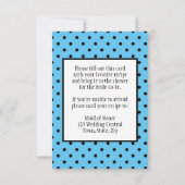 Fête des mariées Recette Carte Polka Dot Blue (Dos)
