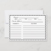 Fête des mariées Recette Carte Polka Point noir et (Devant)