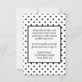 Fête des mariées Recette Carte Polka Point noir et (Dos)