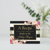 Fête des mariées Recette Carte Vintage Flore (Debout devant)