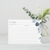 Fête des mariées Recette Cartes Bleu Gris Foliage (Debout devant)