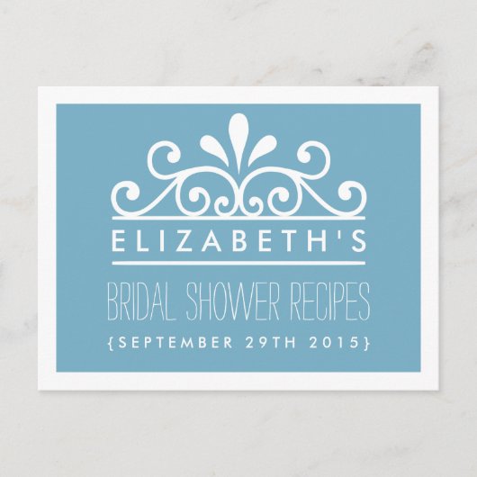 Fête des mariées Recette Cartes Bleu Tiara (Devant)