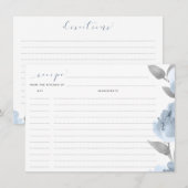 Fête des mariées Recette Cartes Dusty Blue Grey Ma (Devant / Derrière)