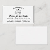 Fête des mariées Recette Demande Carte Noir & Blan (Devant / Derrière)