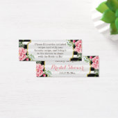 Fête des mariées Recette poème rose rayures floral (Bureau)