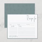 Fête des mariées Recette pour l'amour Cartes de co (Devant / Derrière)