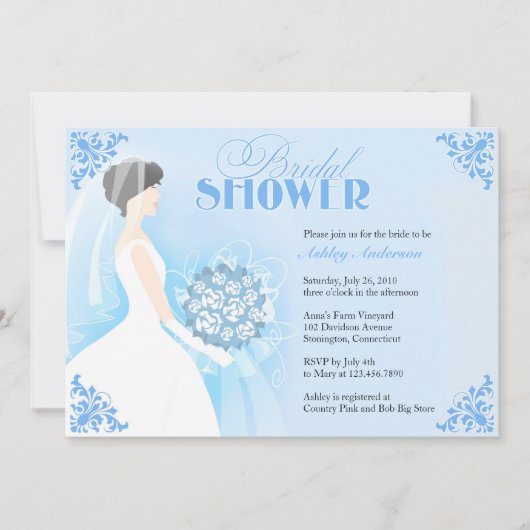 Fête des mariées Robe blanche Invitation plate (Devant)
