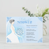 Fête des mariées Robe blanche Invitation plate (Debout devant)