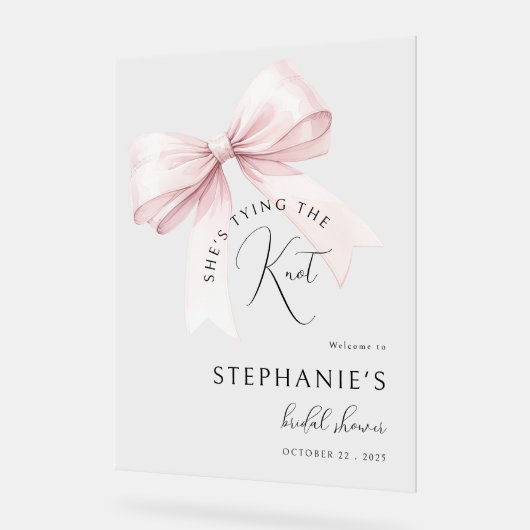 Fête des mariées rose Bow bienvenue (Angle)