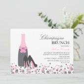 Fête des mariées rose Champagne Brunch Invitation (Debout devant)
