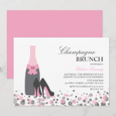 Fête des mariées rose Champagne Brunch Invitation (Devant / Derrière)