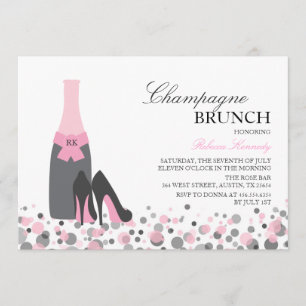 Fête des mariées rose Champagne Brunch Invitation