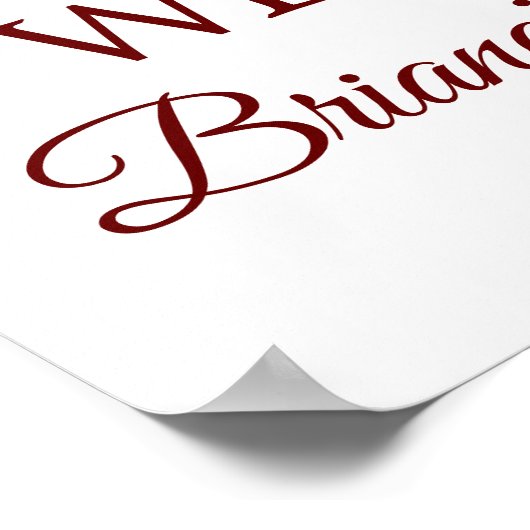 Fête des mariées rose de Bourgogne affiche de bien (Coin)