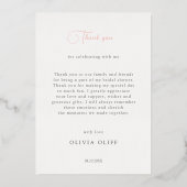 Fête des mariées Rose de thé doux Carte de remerci (Verso)