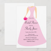 FÊTE DES MARIÉES ROSE ÉLÉGANT DRESS INVITATION (Devant / Derrière)