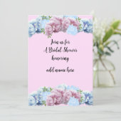 Fête des mariées rose et bleu Floral Invitation (Debout devant)