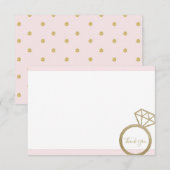 Fête des mariées rose et or Merci Note (Devant / Derrière)
