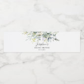 Fête des mariées Rose Eucalyptus Étiquette bouteil (Étiquettes simples)