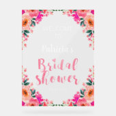 Fête des mariées rose Floral Bienvenue (Recto)