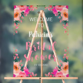 Fête des mariées rose Floral Bienvenue (Neutre)