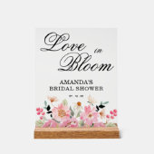 Fête des mariées rose Floral Bienvenue (Recto)