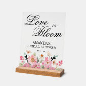 Fête des mariées rose Floral Bienvenue (Angle)