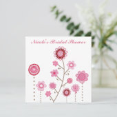 Fête des mariées Rose Floral Girly Invitation (Debout devant)