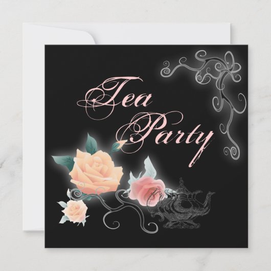 Fête des mariées rose Floral Tea Party Invitation (Devant)