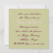 Fête des mariées rose Floral Tea Party Invitation (Dos)