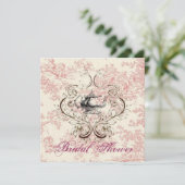 Fête des mariées rose Floral Tea Party Invitation (Debout devant)