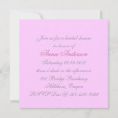 Fête des mariées rose Floral Tea Party Invitation (Dos)