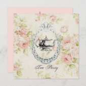 Fête des mariées rose Floral Tea Party Invitation (Devant / Derrière)