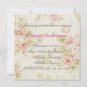 Fête des mariées rose Floral Tea Party Invitation (Dos)