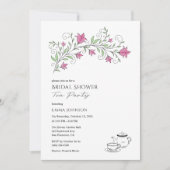 Fête des mariées rose Floral Tea Party Invitation (Devant)