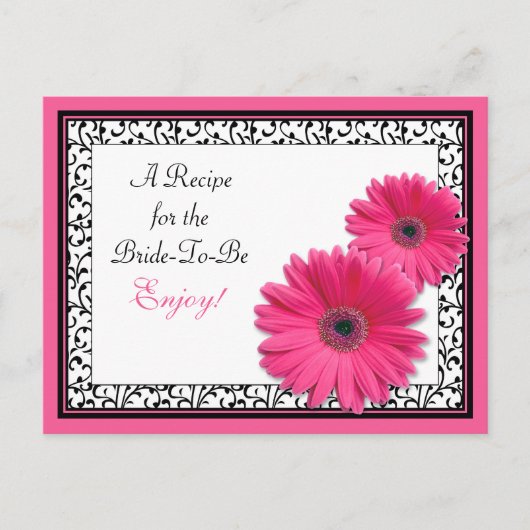 Fête des mariées rose Gerber Daisy Carte Recette (Devant)