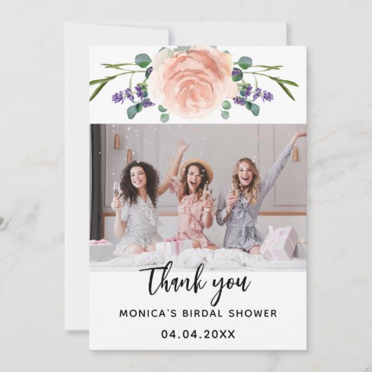 Fête des mariées rose lavande photo carte de remer (Devant)