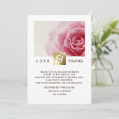 Fête des mariées rose Merci Carte photo (Debout devant)