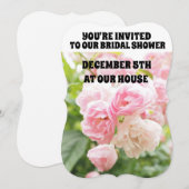 FÊTE DES MARIÉES ROSE ROSE INVITATIONS (Devant / Derrière)