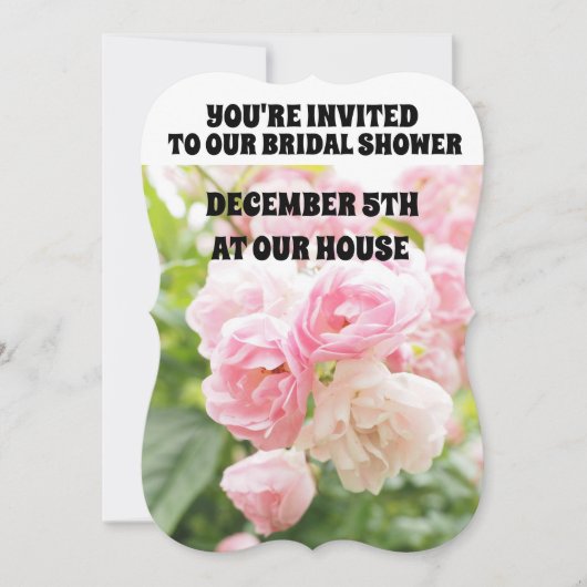 FÊTE DES MARIÉES ROSE ROSE INVITATIONS (Devant)