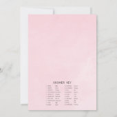 Fête des mariées rose Roses Word Scramble Carte de (Dos)