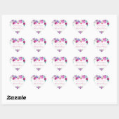 Fête des mariées rose violet LoveHeart Sticker (Feuille)