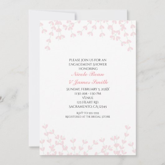 Fête des mariées Rose Wispy Rustic Vine Invitation (Devant)