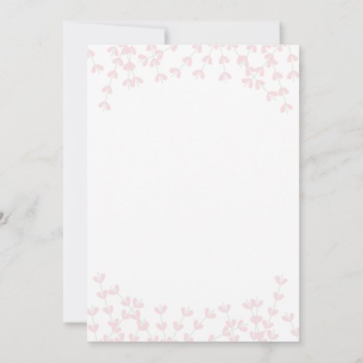 Fête des mariées Rose Wispy Rustic Vine Invitation (Dos)